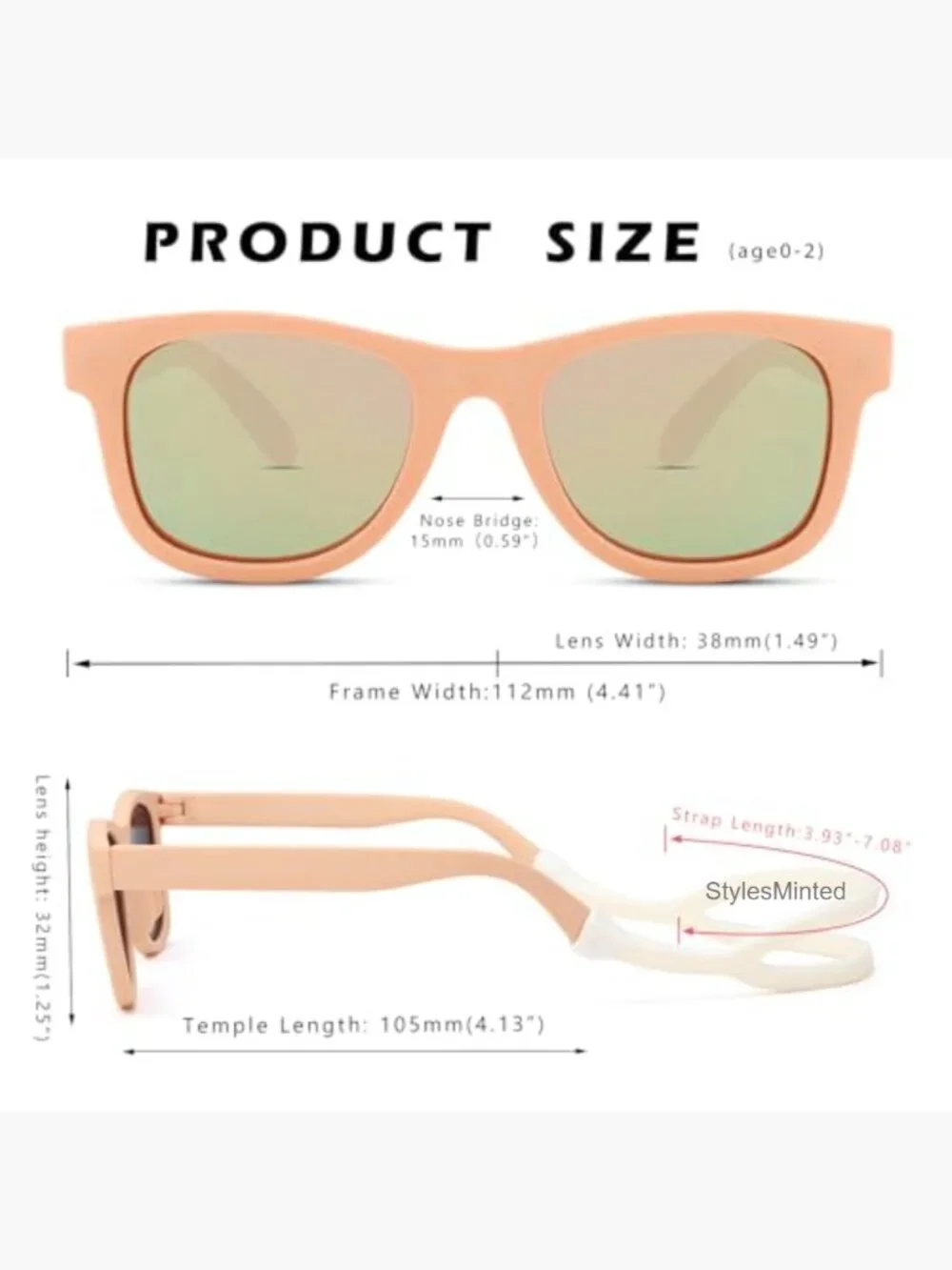 Flexible Bendable Baby Polarized Sunglasses with Strap